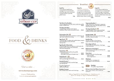 Stormy Cup Menu Page 1